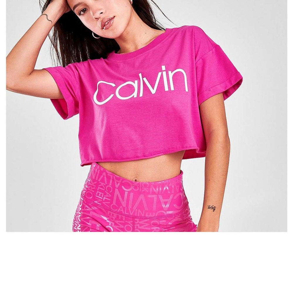 Calvin Klein crop logo t-shirt